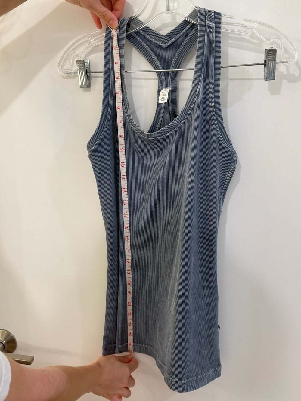 Lululemon Cool Racerback Tank Top Ribbed Washed Blue Size 6 - Picture 7 of 7